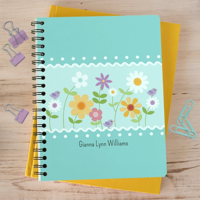 Cuaderno Blue Floral Botanical Monogrammed (Subido por el creador)