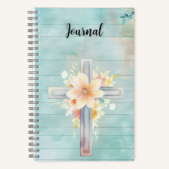 Cuaderno Blue Floral Cross Journal (Anverso)