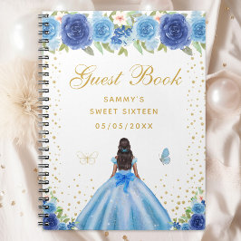 Cuaderno Blue Floral Dark Skine Princess Sweet 16