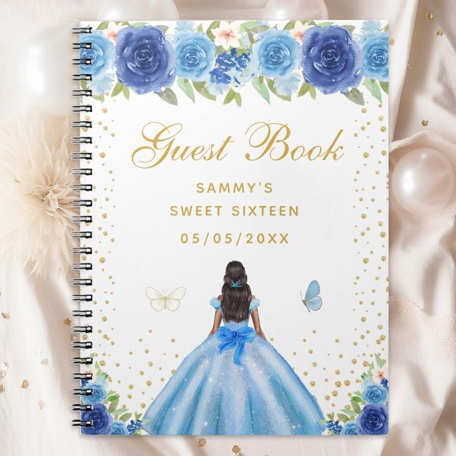 Cuaderno Blue Floral Dark Skine Princess Sweet 16 (Subido por el creador)