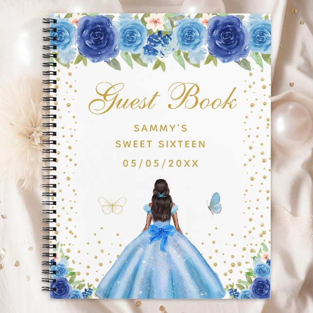 Cuaderno Blue Floral Dark Skine Princess Sweet 16 (Subido por el creador)