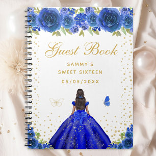Cuaderno Blue Floral Dark Skine Princess Sweet 16