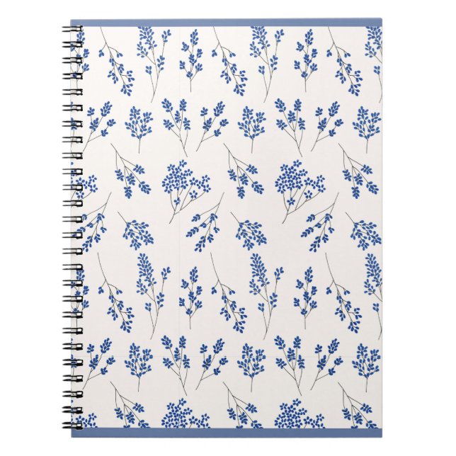 Cuaderno Blue Floral Journal – Elegant Botanical Notebook (Frente)