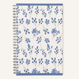 Cuaderno Blue Floral Journal – Elegant Botanical Notebook