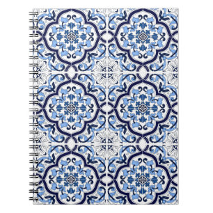 Cuaderno  Blue Floral Mediterranean Sicilian Tile