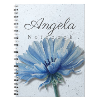 Cuaderno Blue Floral Notebook Name | Cornflower Journal