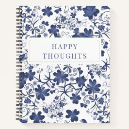 Cuaderno Blue Floral Pensamientos de doble cara Floral Bloc