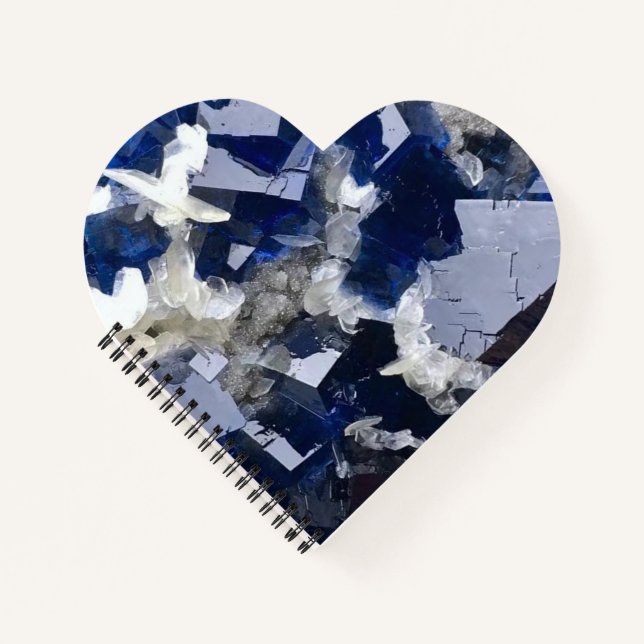 Cuaderno Blue Flourite Crystal Notebook Heart Valentine (Anverso)