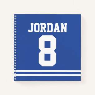 Cuaderno Blue Football Jersey con nombre y número personal