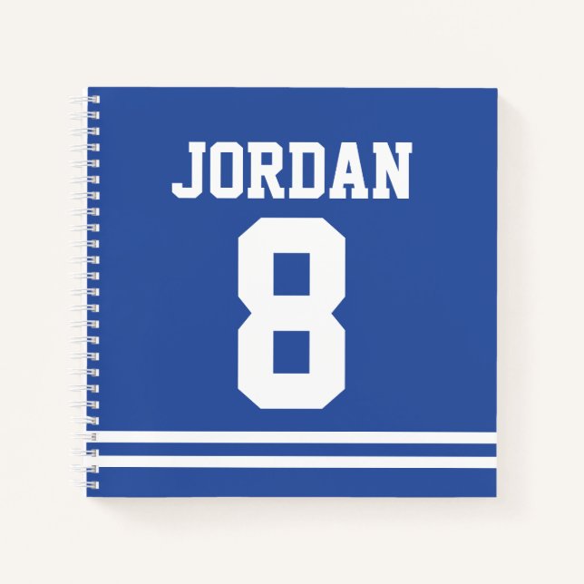 Cuaderno Blue Football Jersey con nombre y número personali (Anverso)