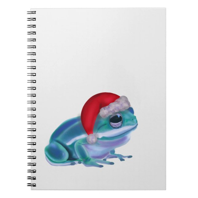 Cuaderno Blue frog with Santa hat. (Frente)