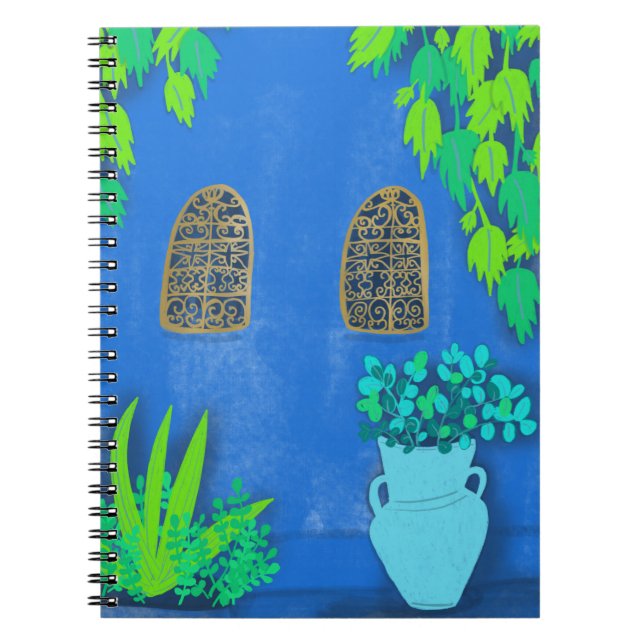 Cuaderno Blue Garden Wall Majorelle Marruecos (Frente)