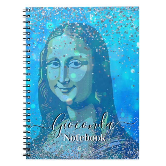 Cuaderno Blue Glitter Leonardo Da Vinci Gioconda (Frente)
