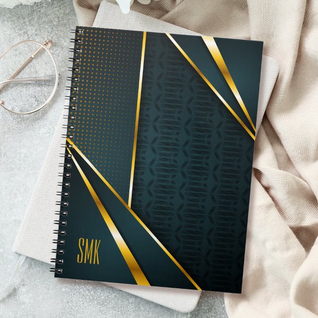 Cuaderno Blue Gold Luxury Modern Minimal Resumen (Subido por el creador)
