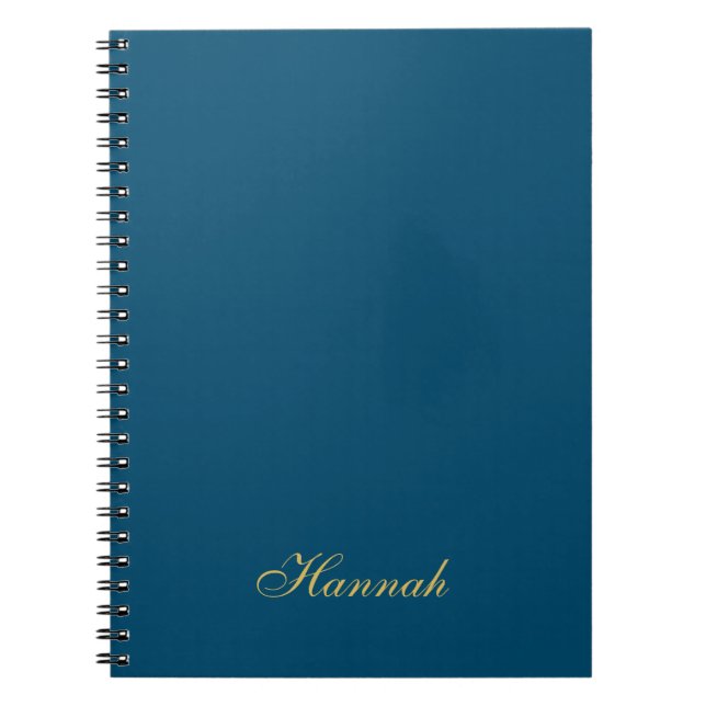 Cuaderno Blue Gold Professional Nombre Minimalista de moda (Frente)