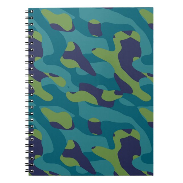 Cuaderno Blue Green and Teal Camo Abstract (Frente)