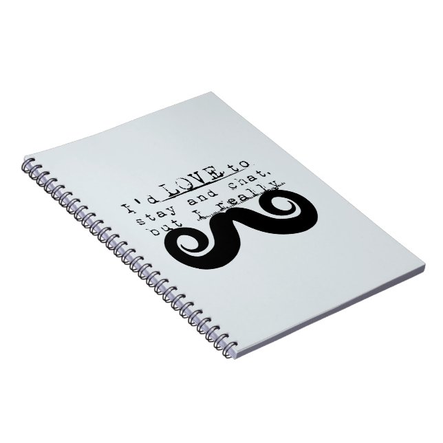 Cuaderno Blue Grey Black Funny Humor I Mustache (Lado Derecho)