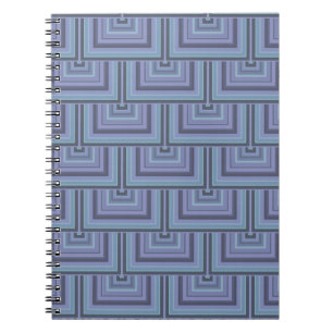 Cuaderno Blue-grey stripes square scales pattern
