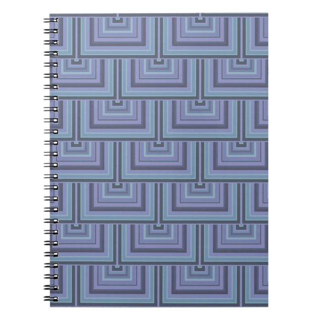 Cuaderno Blue-grey stripes square scales pattern (Frente)