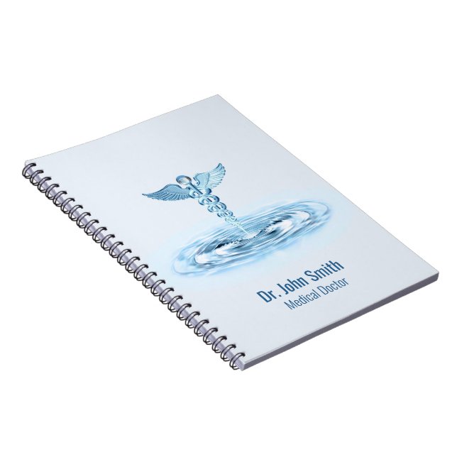 Cuaderno Blue Hermes Rod Medical Caduceus Water Ripples (Lado Derecho)
