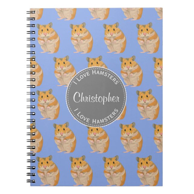 Cuaderno Blue I love Hamsters Hamster Hamster Pattern (Frente)