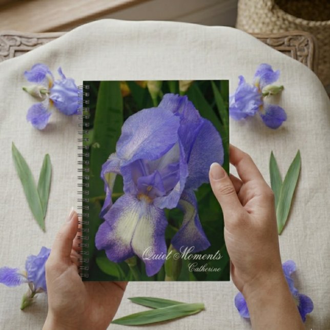 Cuaderno Blue Iris Macro Photo Personalized Notebook Journa (Subido por el creador)