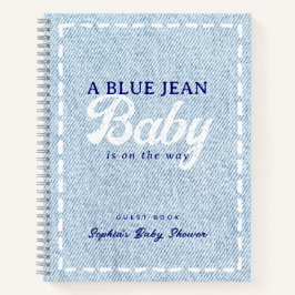 Cuaderno Blue Jean Baby Boy Baby Shower Guest Book