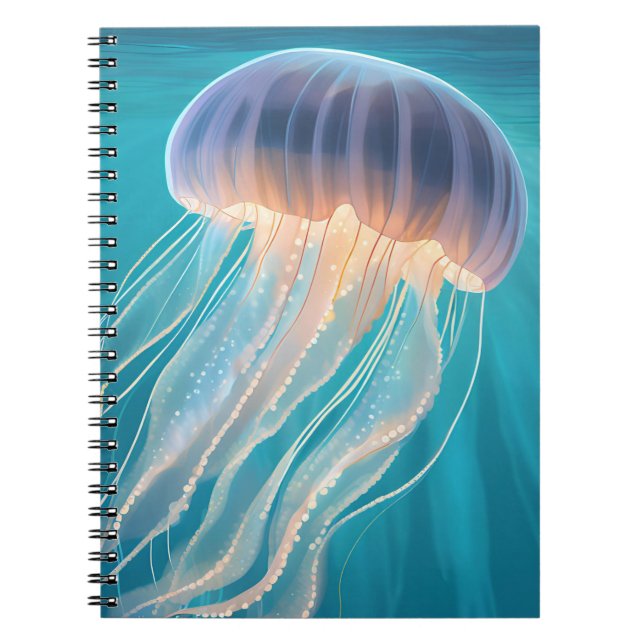 Cuaderno Blue Jellyfish | Ocean Animal Painting (Frente)