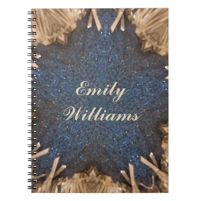Cuaderno Blue Kaleidoscope Star Wicker Background (Frente)