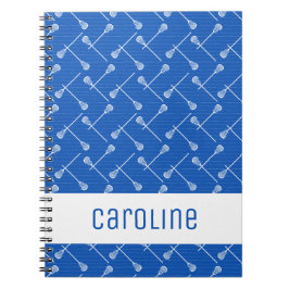 Cuaderno Blue Lacrosse White Sticks Patterned