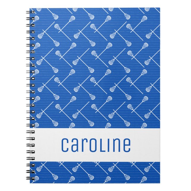 Cuaderno Blue Lacrosse White Sticks Patterned (Frente)
