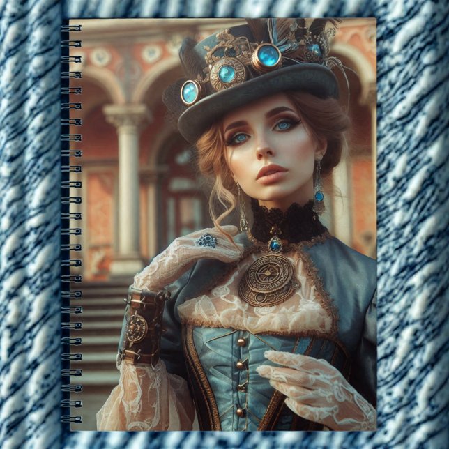 Cuaderno Blue Lady Steampunk Vintage Victorian (Subido por el creador)