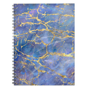 Cuaderno Blue Marble Gold Textura abstracta