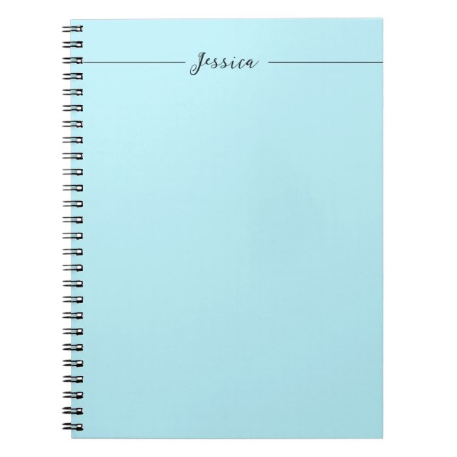 Cuaderno Blue Modern Elegant Plain Simple Professional Name (Frente)