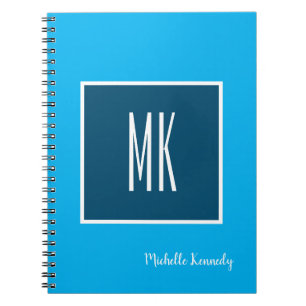 Cuaderno Blue Modern Monogrammed Profesional