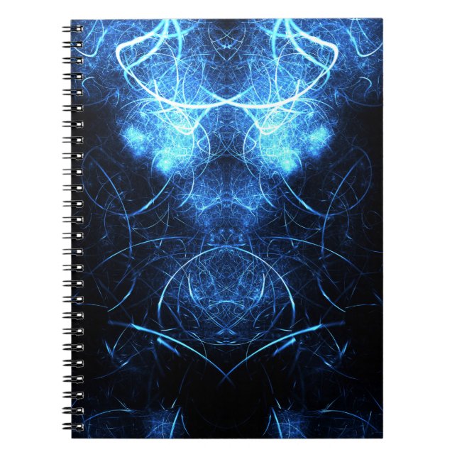 Cuaderno Blue Nebula Energy Fractal Art (Frente)