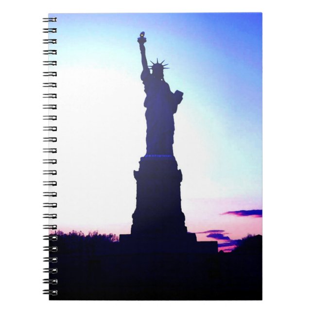 Cuaderno Blue New York Sunset - Bloc de notas Lady Liberty (Frente)