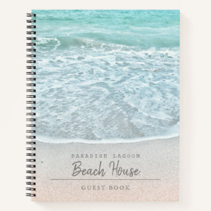 Cuaderno Blue Ocean Photo Beach Vacation Rental Guest Book