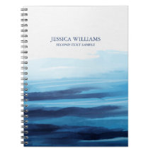 Blue Ocean Watercolor Abstract Sea Monograma