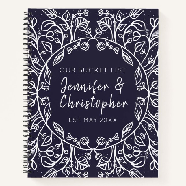 Cuaderno Blue Our Bucket List Parejas Keepsake Journal (Anverso)
