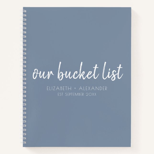 Cuaderno Blue Our Bucket List Parejas Keepsake Journal (Anverso)