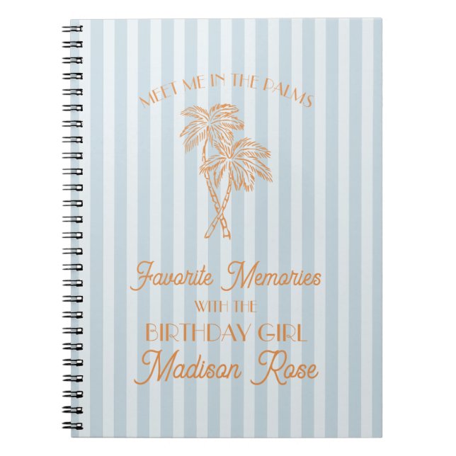 Cuaderno Blue Palm Springs Recuerdos favoritos con cumpleañ (Frente)