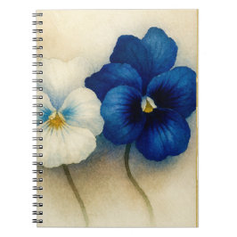Cuaderno Blue Pansy Floral Notebook – Hand Painted 