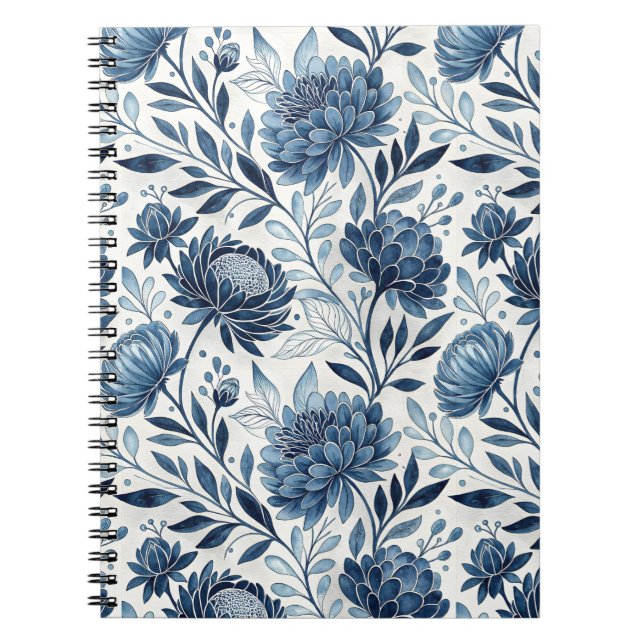 Cuaderno Blue Peony Garden Watercolor (Frente)