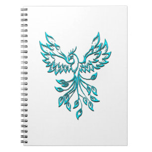 Cuaderno Blue Phoenix Rising en Blanco
