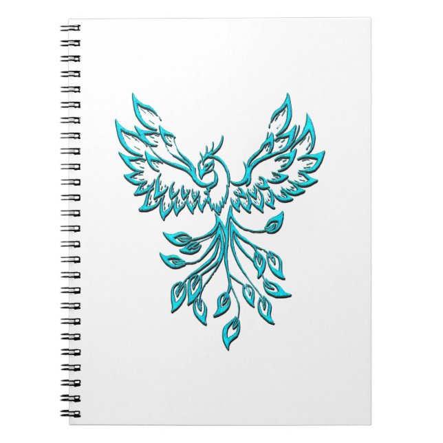 Cuaderno Blue Phoenix Rising en Blanco (Frente)