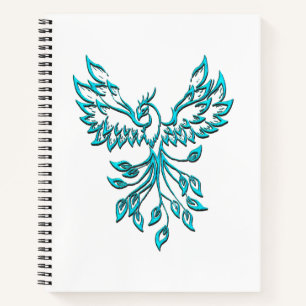 Cuaderno Blue Phoenix Rising en Blanco