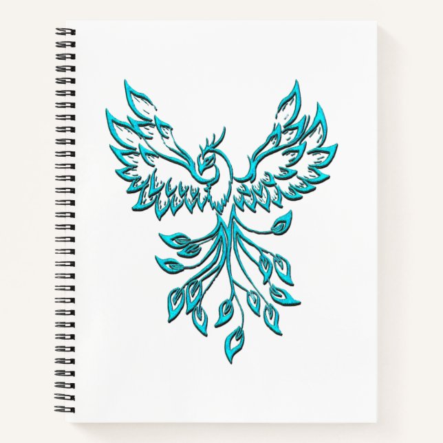 Cuaderno Blue Phoenix Rising en Blanco (Anverso)