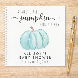 Cuaderno Blue Pumpkin Baby Boy Shower Guest Book