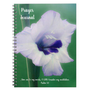 Cuaderno Blue Purple Flower Art Bible Verse Journal